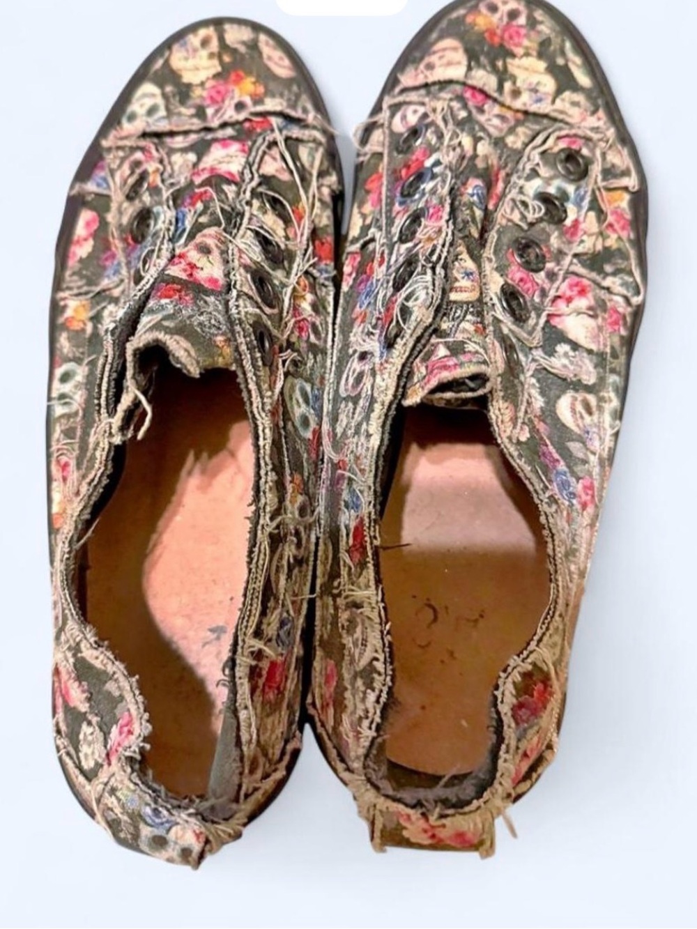 Blowfish Black Multi Floral Skull Canvas Slip-On Sneakers